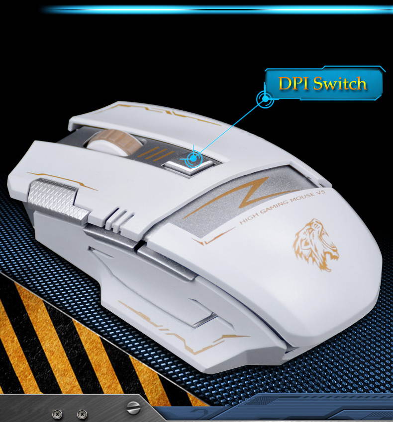 2.4G Wireless Rechargeable 2400DPI 6 Buttons Optical Usb Ergonomic Gaming Mouse