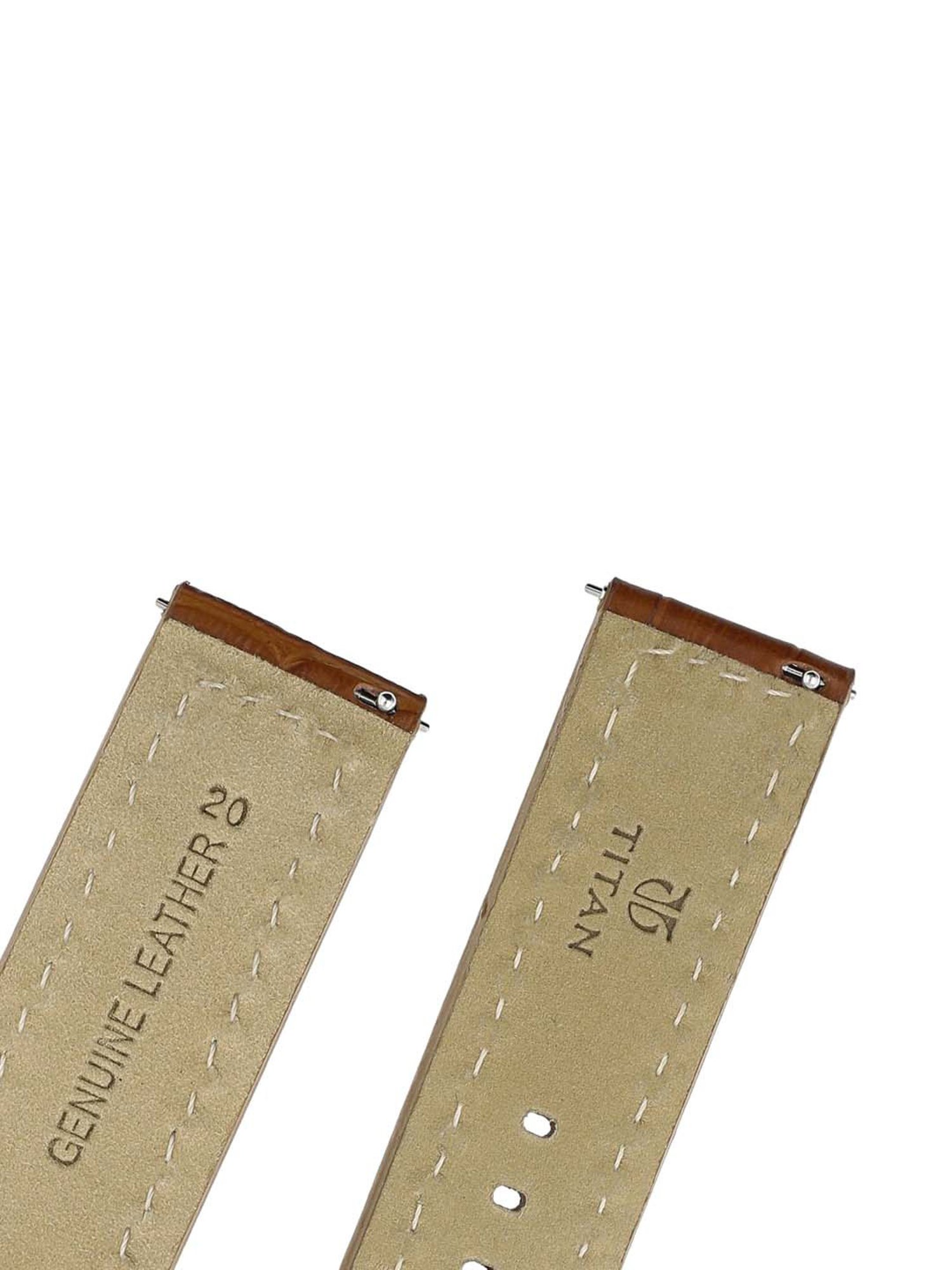 Titan 24 mm Tan Genuine Leather Strap for Men