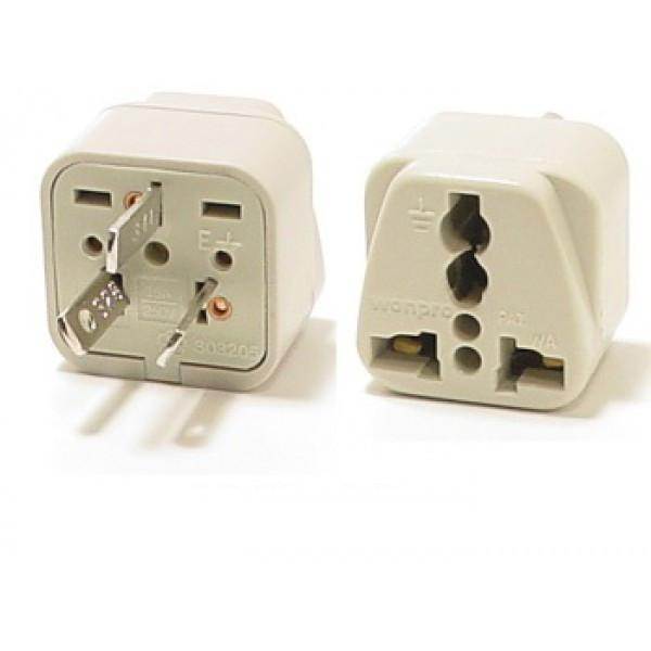 Universal Grounded Travel Plug Adapter For Australia, China, Argentina, New Zealand (Type I)