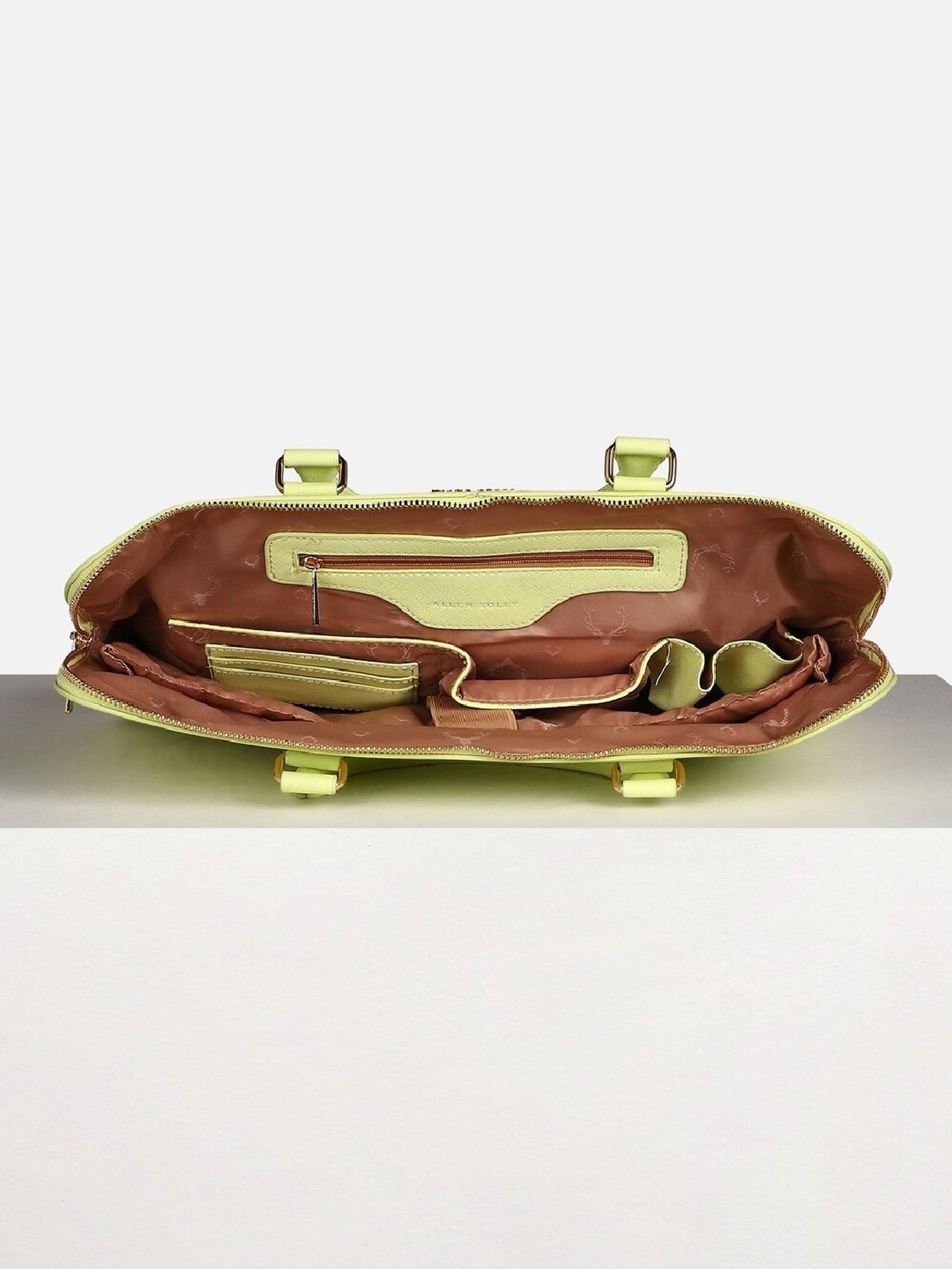 Allen Solly Green PU Laptop Messenger Bag