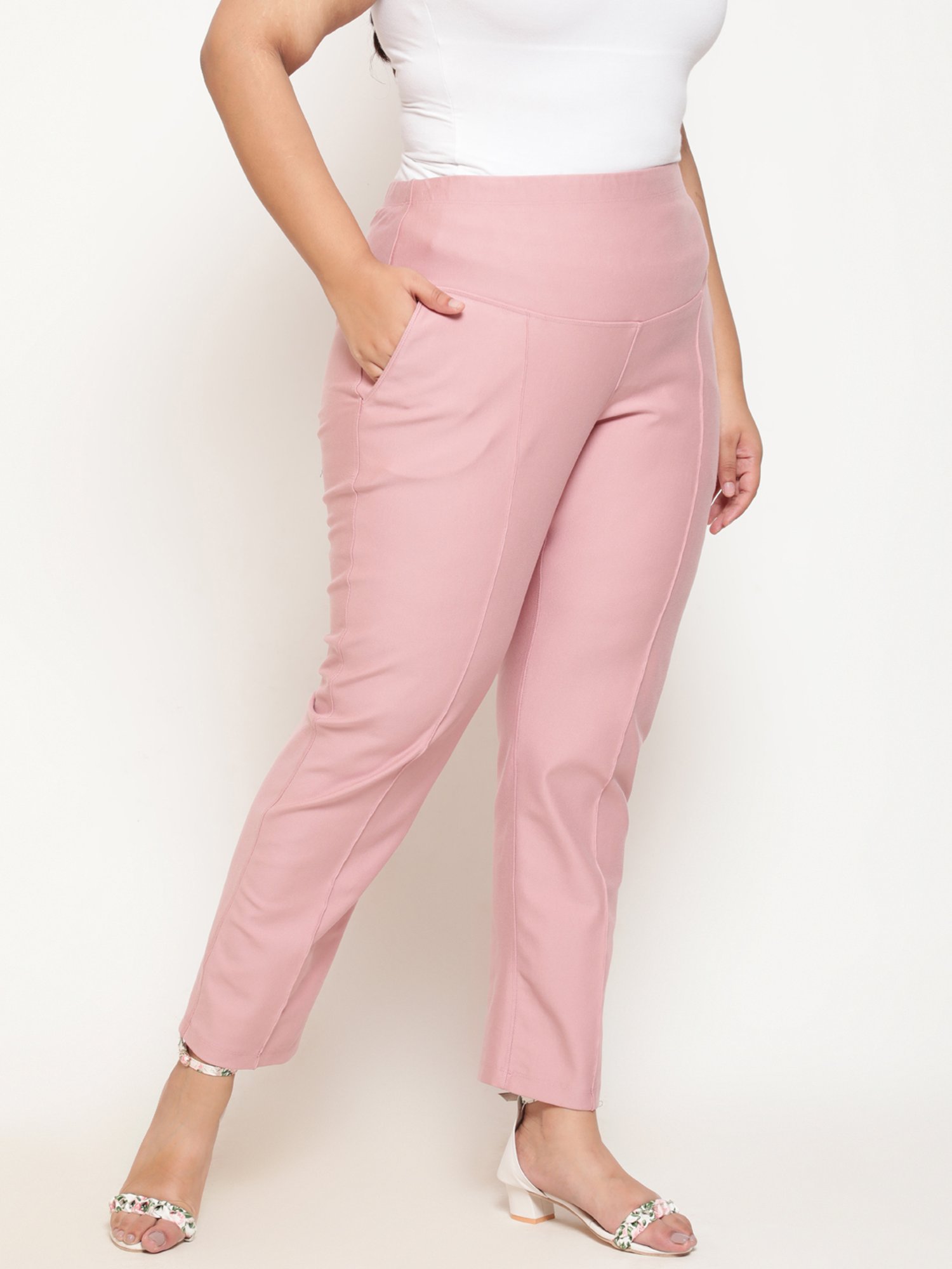 Amydus Rose Pink Regular Fit Pants
