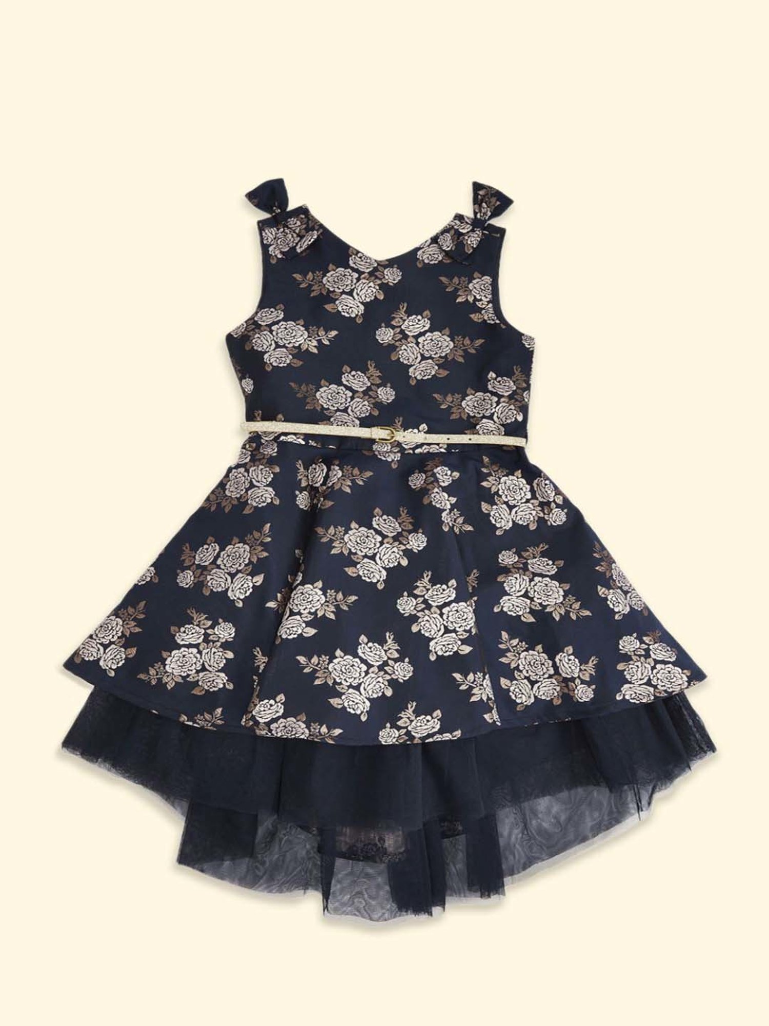 Pantaloons Junior Kids Navy Floral Print Dress