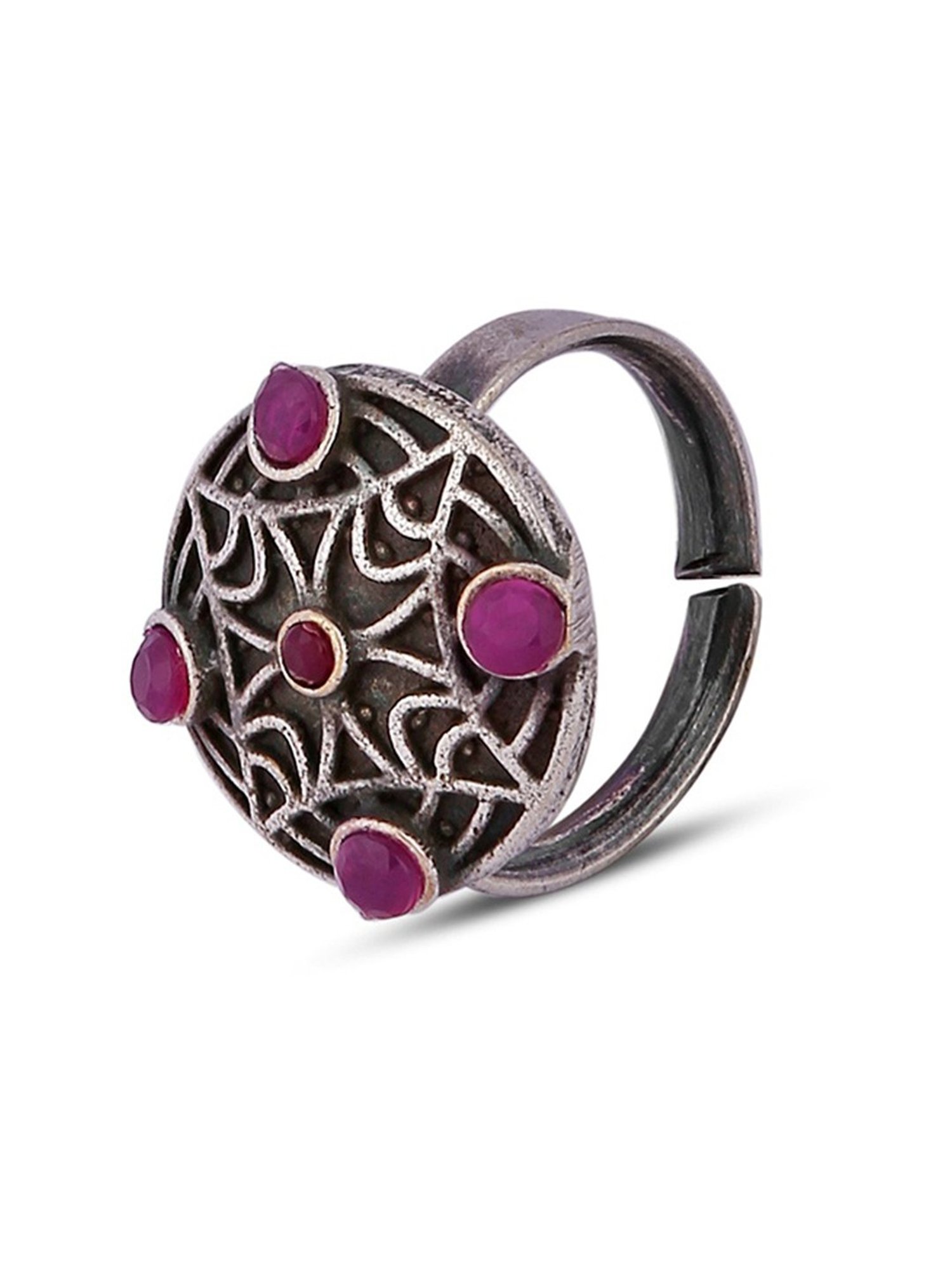 Fida Ethnic Oxidized Silver-Plated Toe Rings for Women