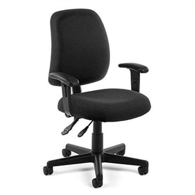 OFM Posture Series Mid-Back Task Chair with Arms, in Black (118-2-AA-805)