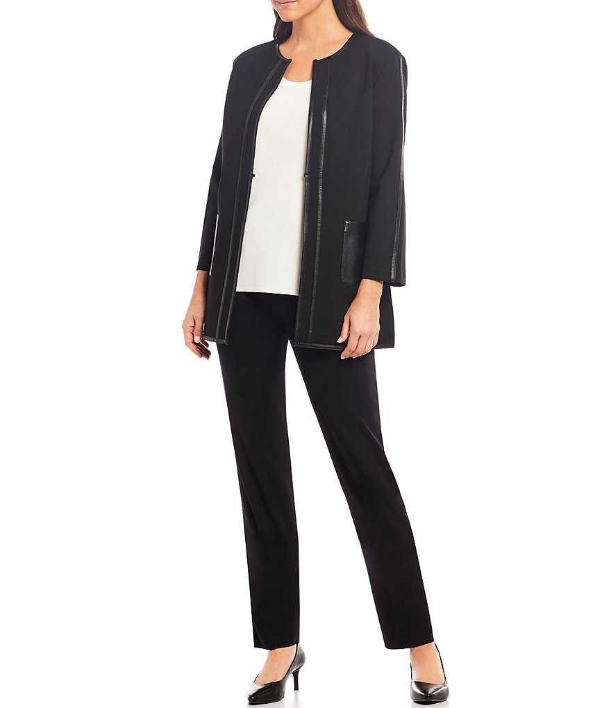 Eva Varro Solid Knit Jersey Banded Hem Pull-On Harem Pants