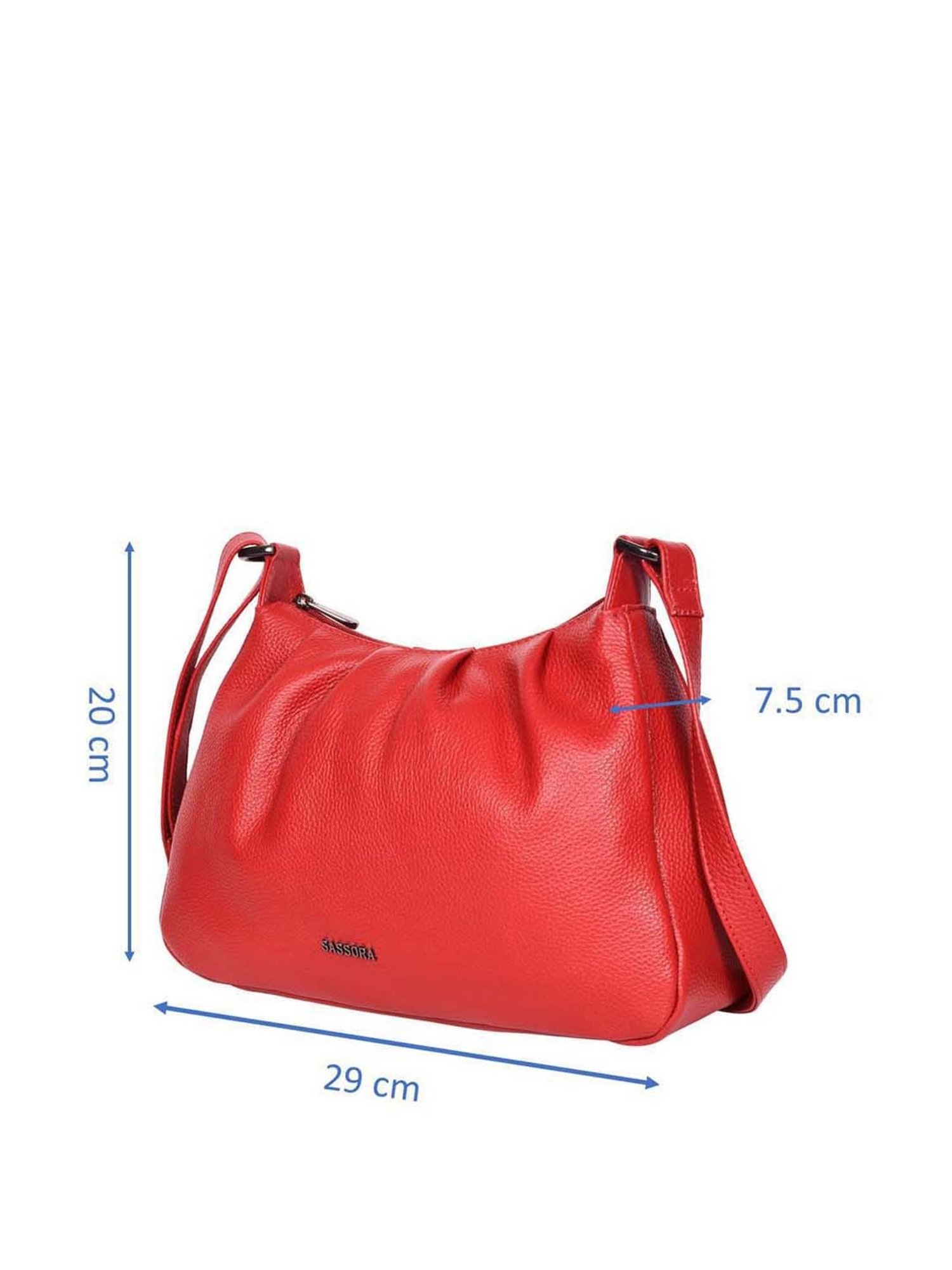 SASSORA Red Solid Medium Sling Handbag