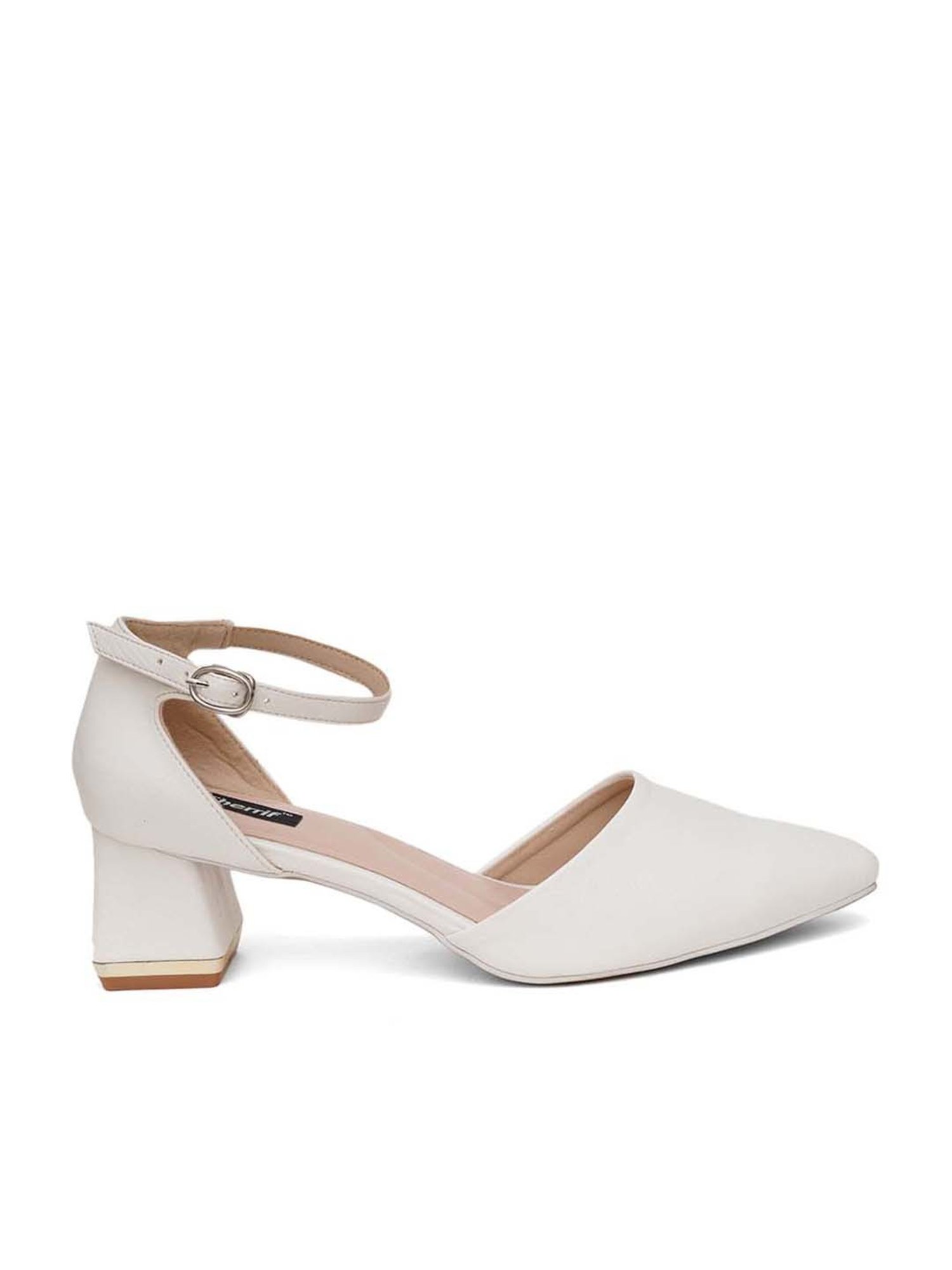 Sherrif Women's White Ankle Strap Sandals