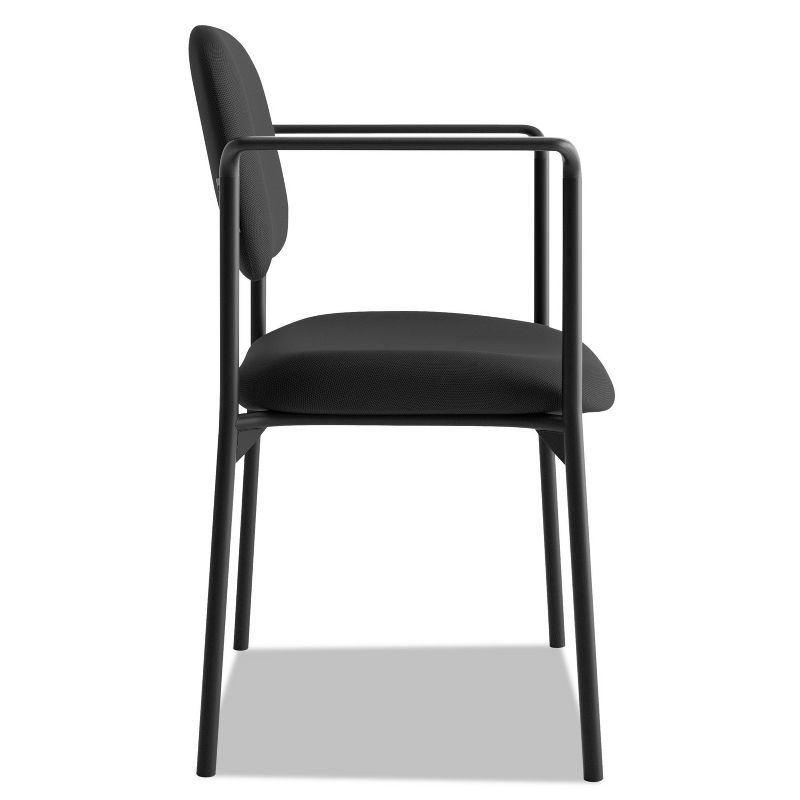Basyx VL616 Series Stacking Guest Chair with Arms Black Fabric VL616VA10