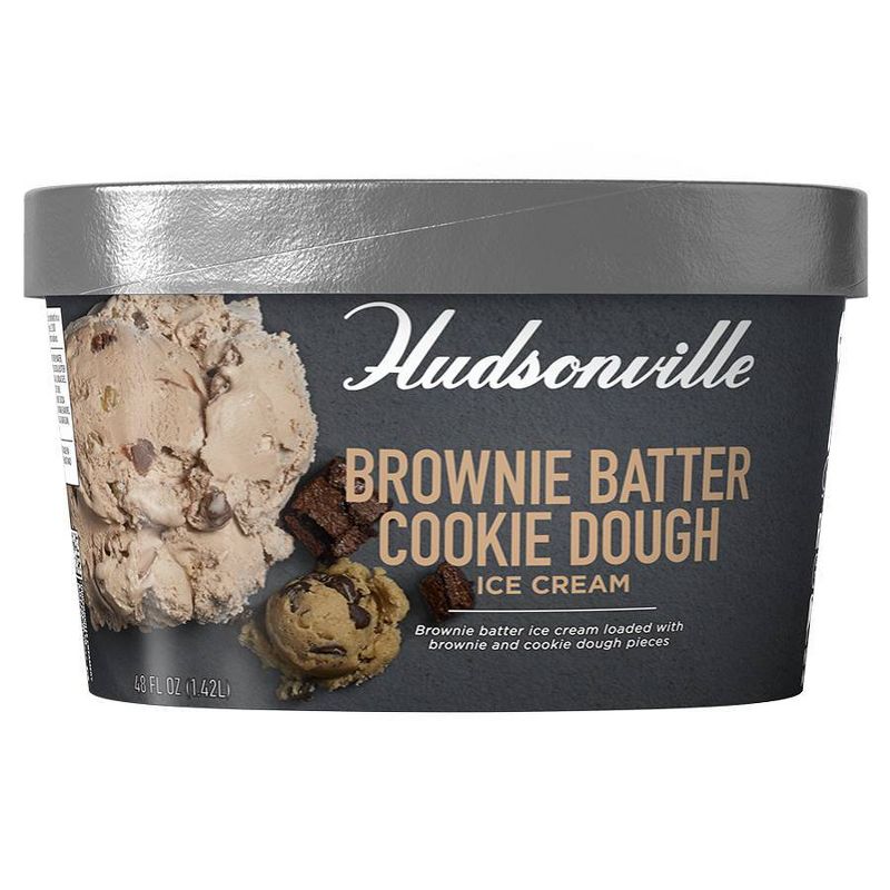 Hudsonville Creamery Brownie Batter Cookie Dough Ice Cream - 48oz