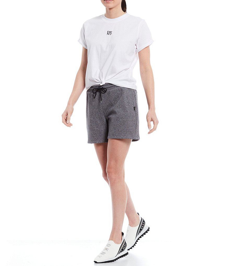 Marc New York Paperbag Waist Sueded Jersey Drawstring Shorts