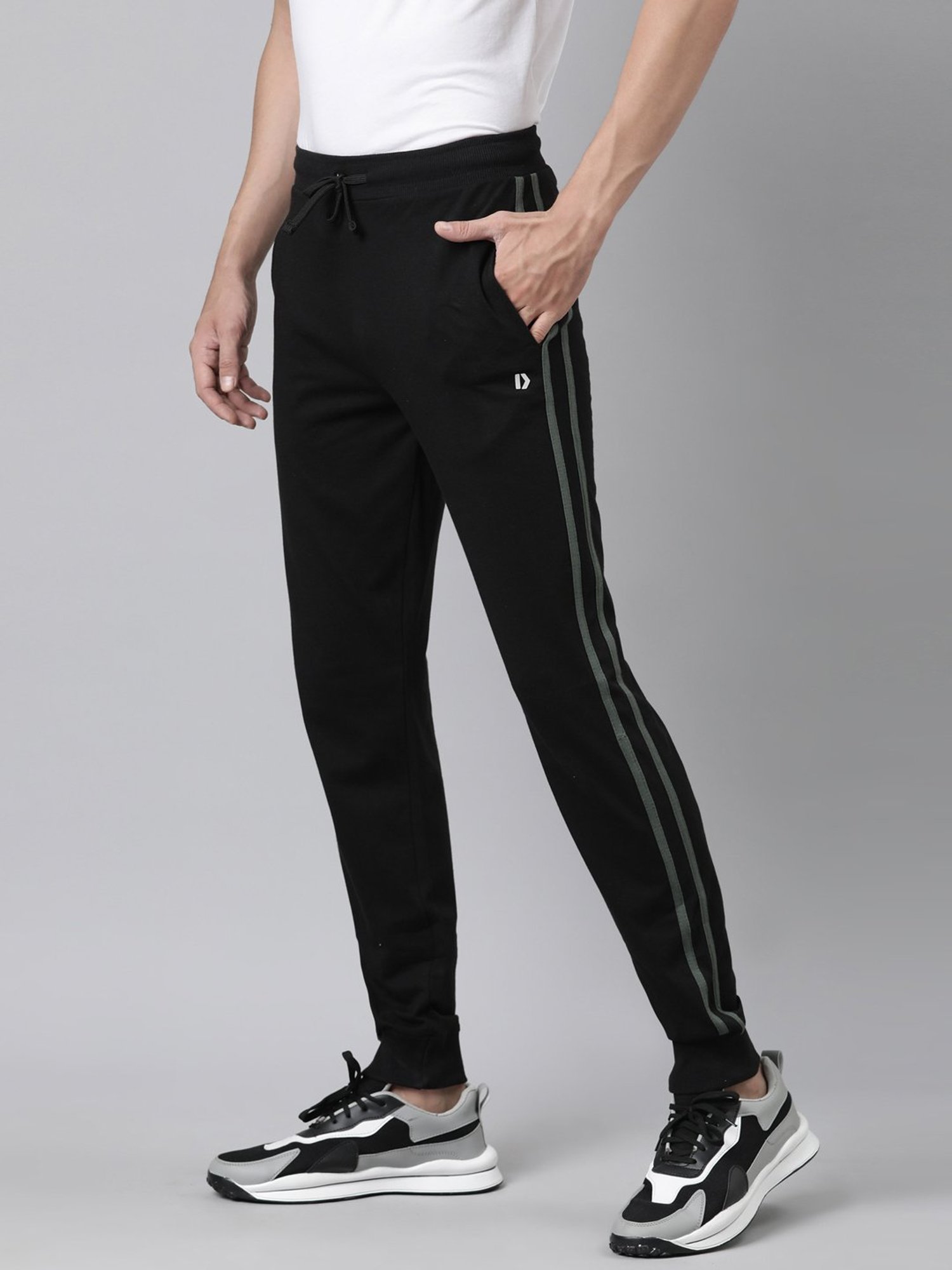 Dixcy Scott Originals Black Regular Fit Striped Joggers