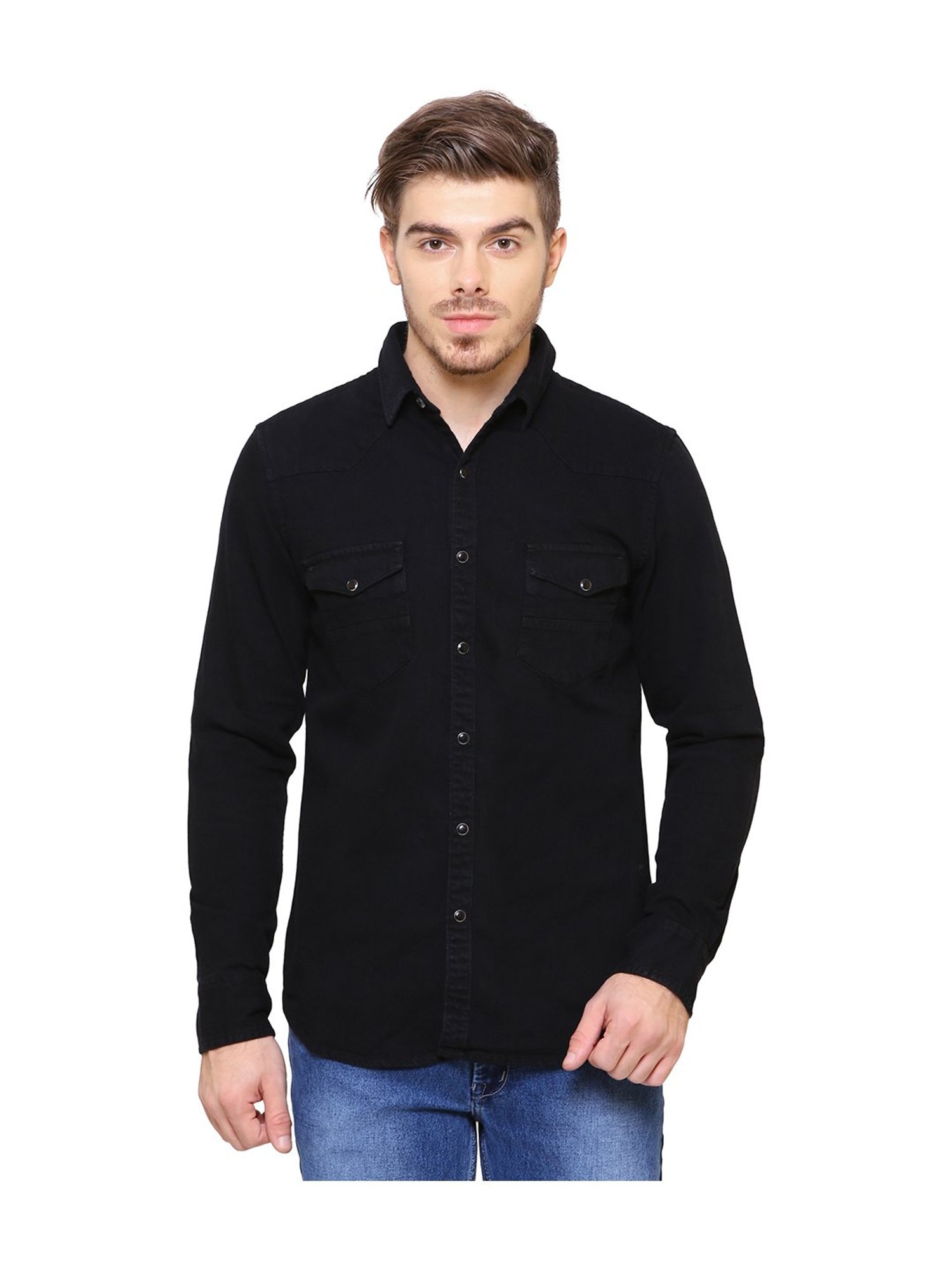 Southbay Jet Black Slim Fit Shirt