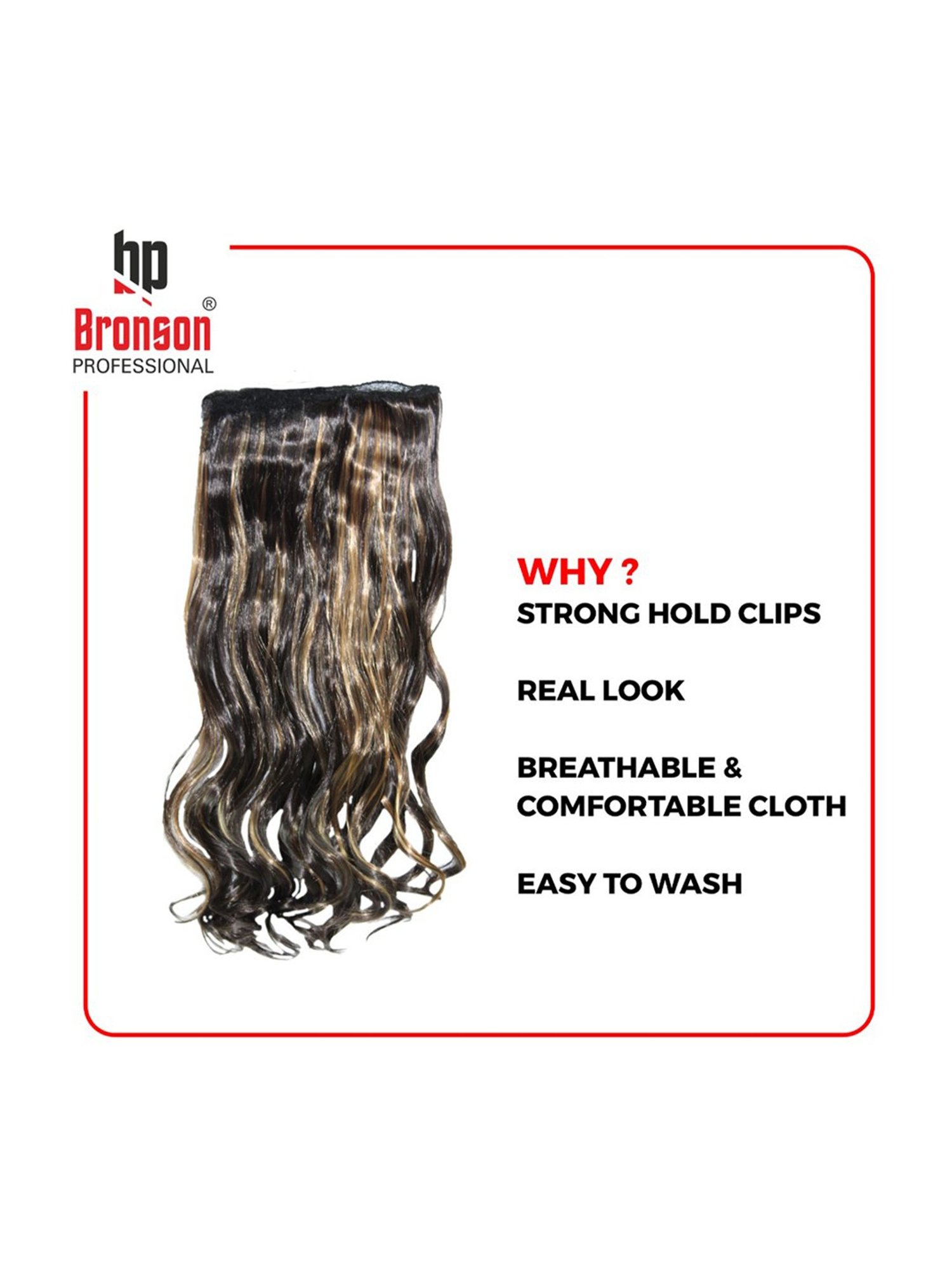 Bronson Professional Out Curl 5 Clip-In Hair Extensions Black and Brown No. 28/2 - 24 Inches