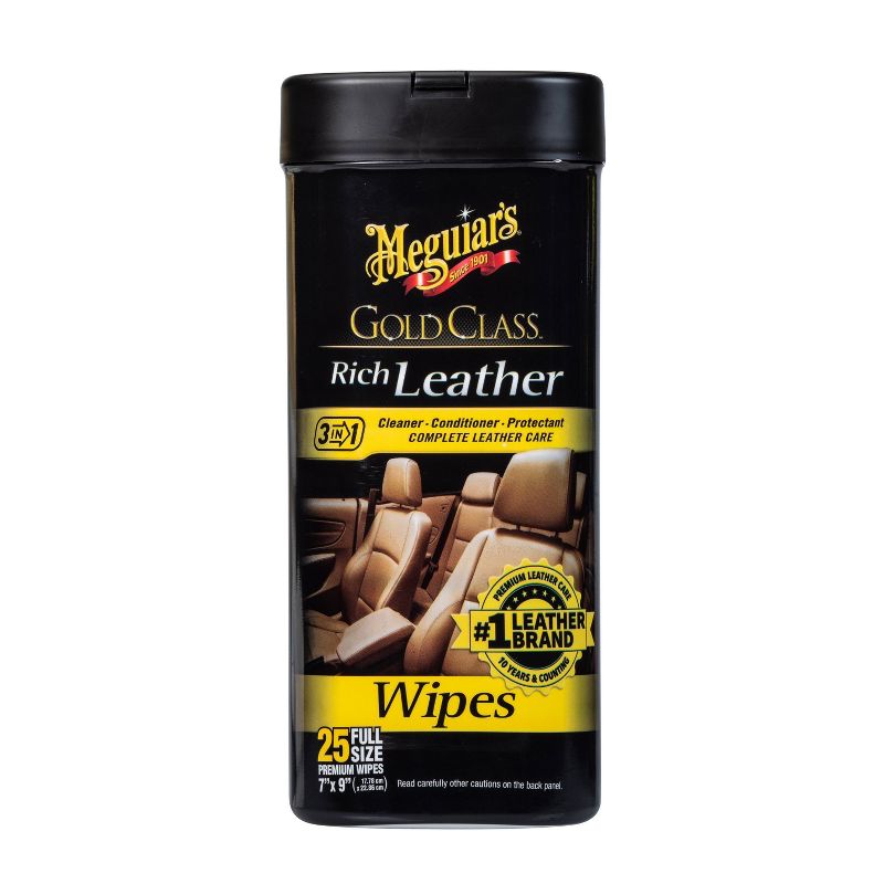Meguiars 25ct Gold Class Rich Leather Cleaning and Conditioning Wipes