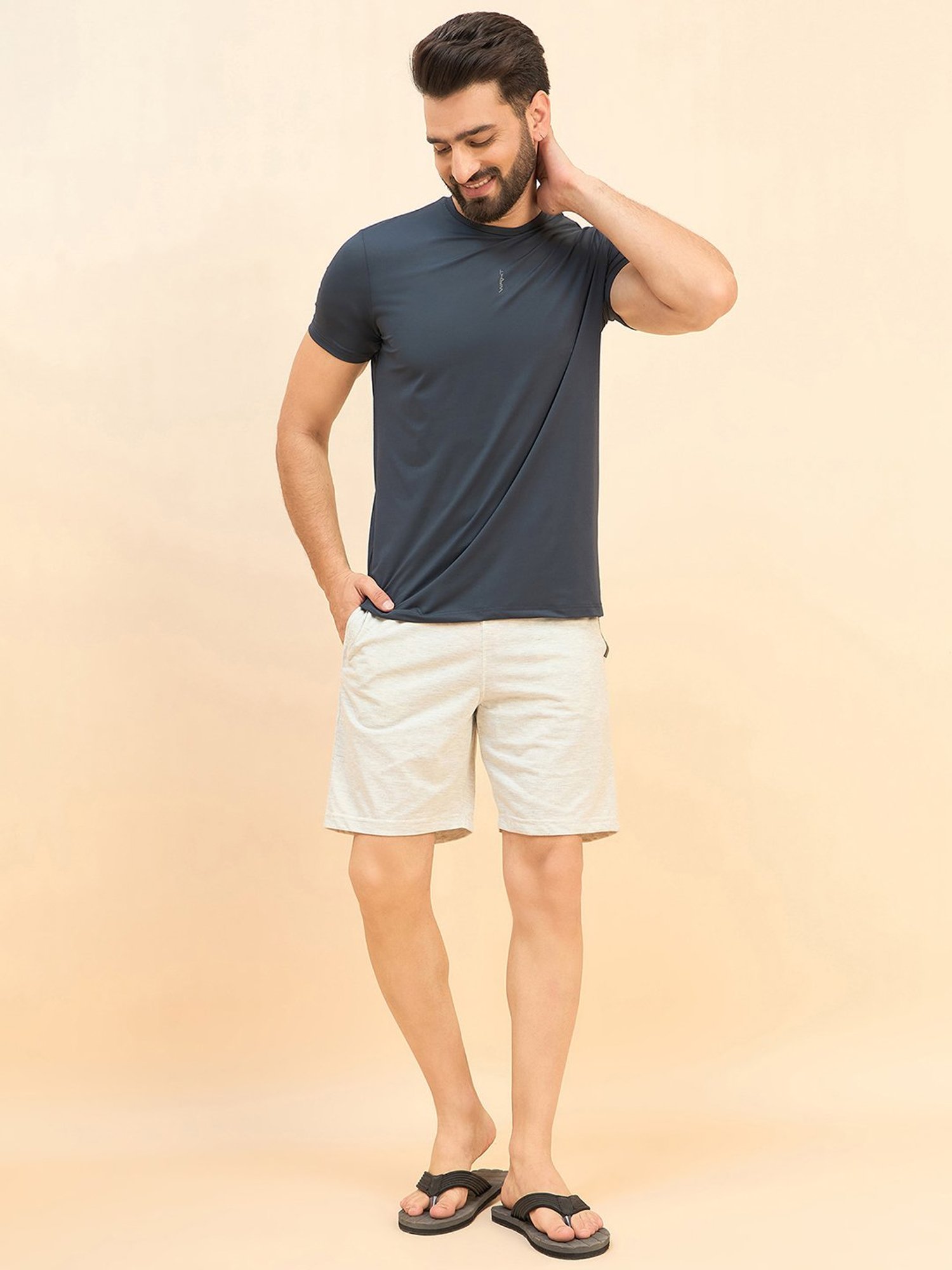 Sweet Dreams Grey Regular Fit Printed Crew T-Shirt