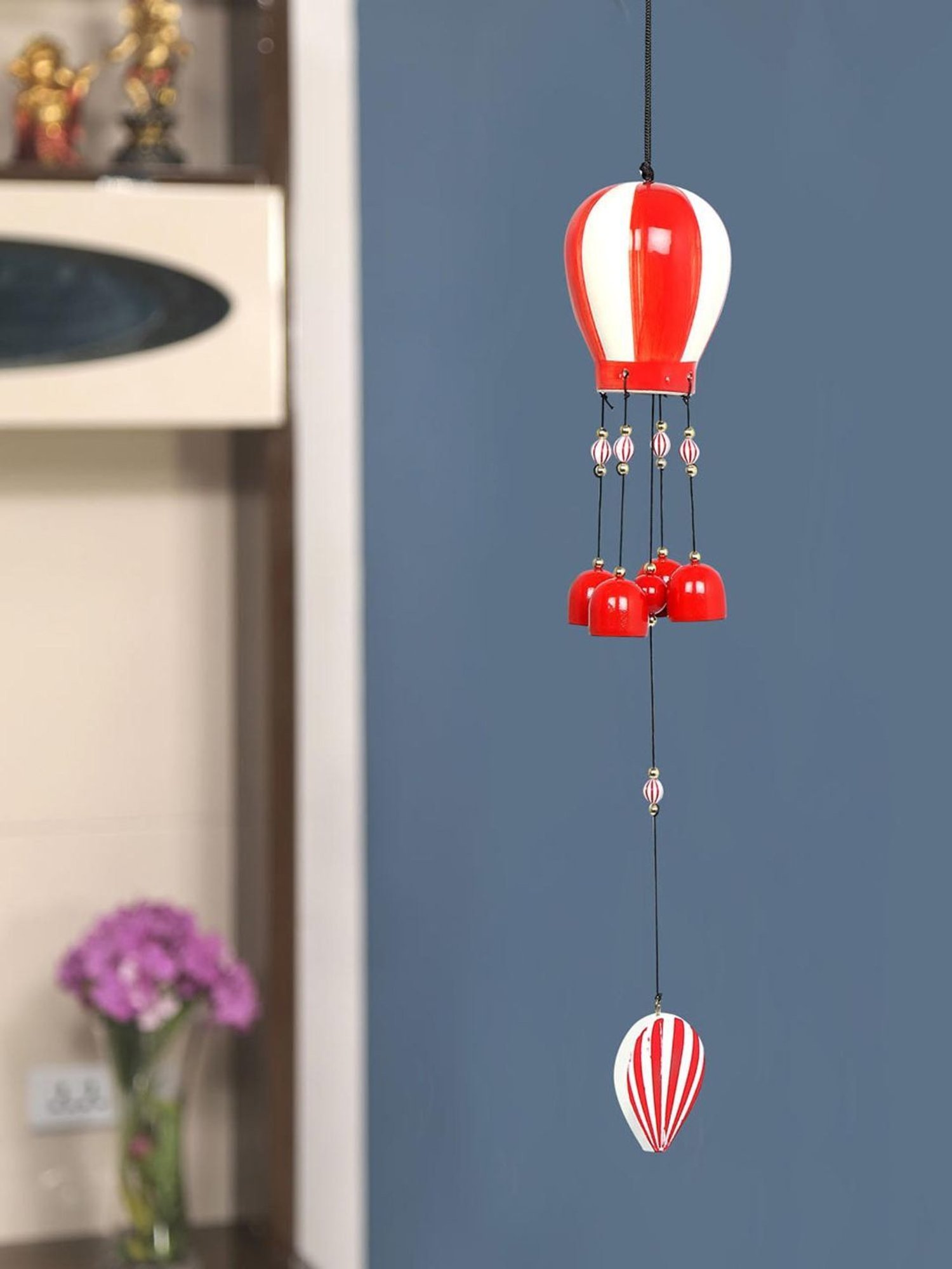 @home Orange Alloy Parachute Windchime