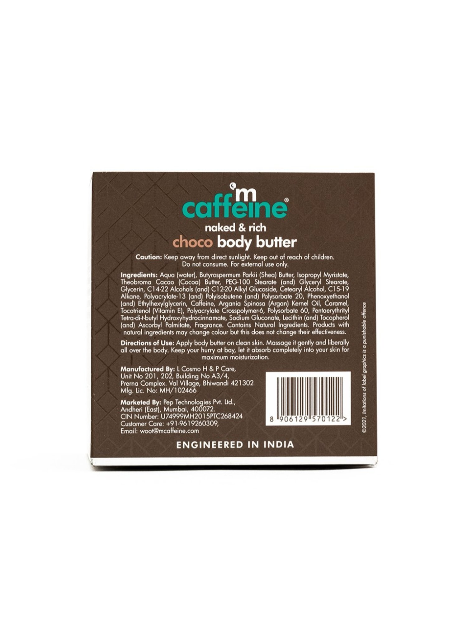 mCaffeine Choco Body Butter 72Hrs Moisturization - 100 gm