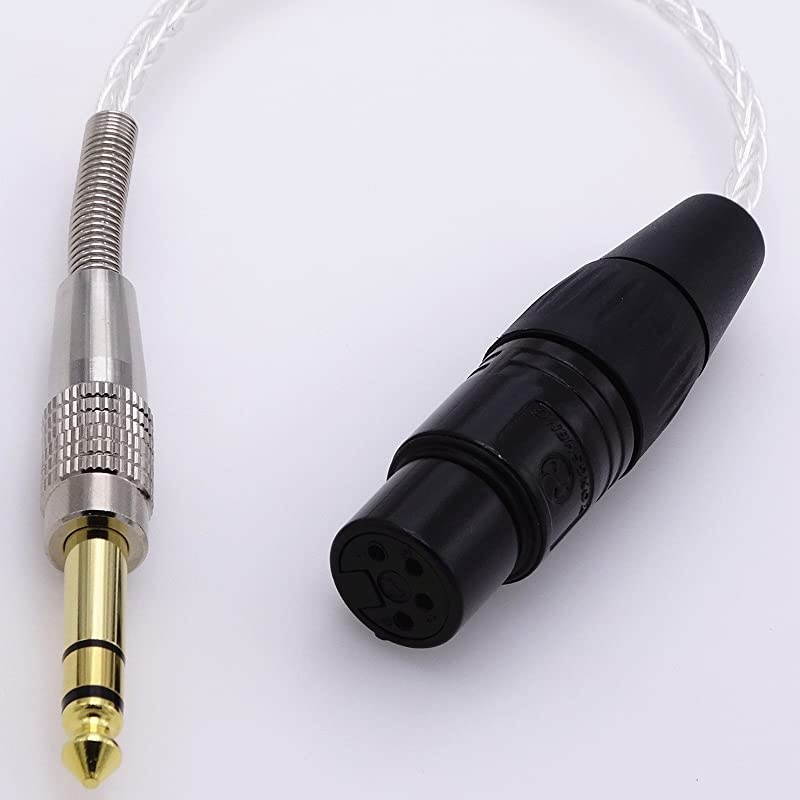 Cores Pcocc Silver Plated Cable 14 135mm Male to 4pin XLR Female Balanced Audio Adapter Cable