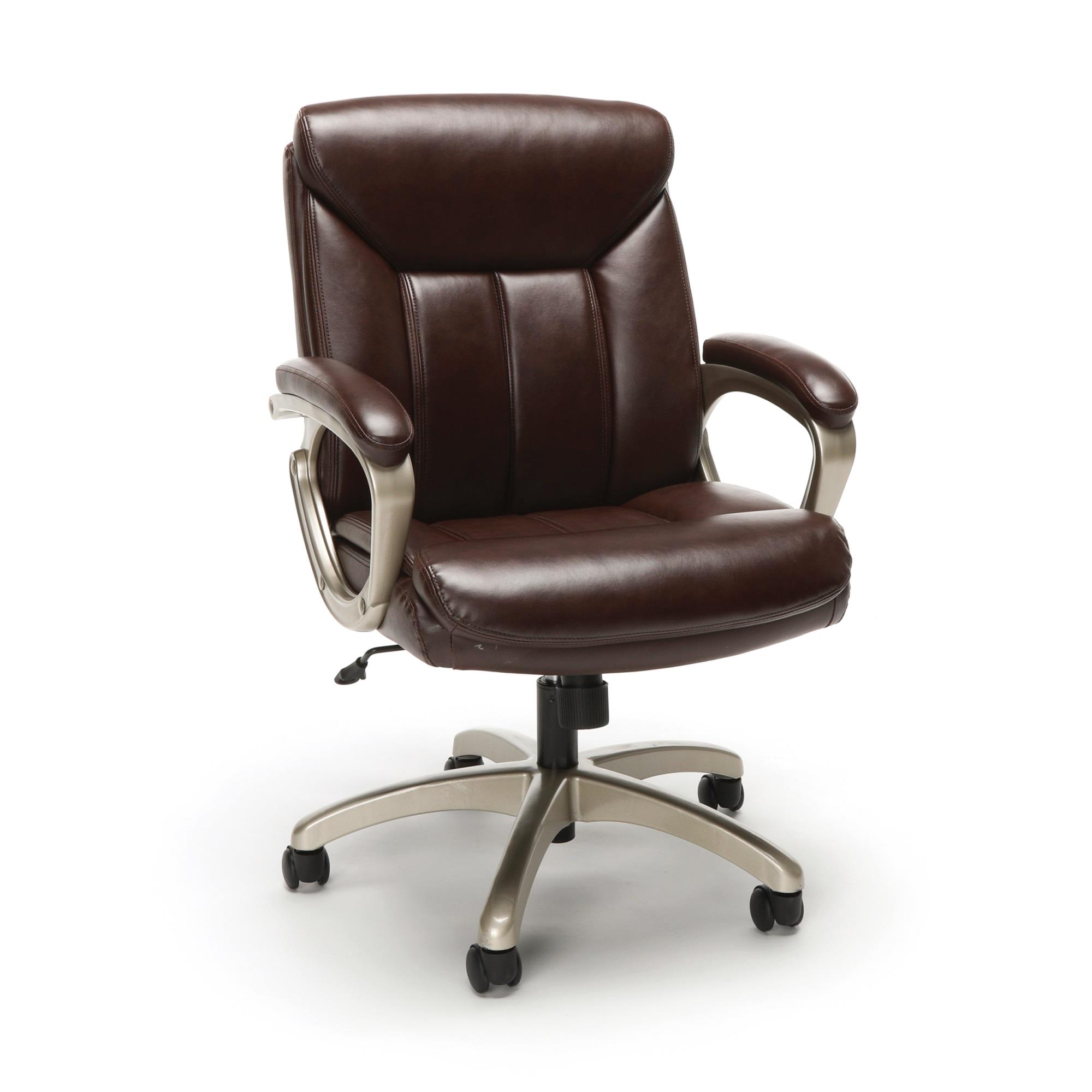 OFM ESS-6020-BRN Leather Executive Office Chair With Arms