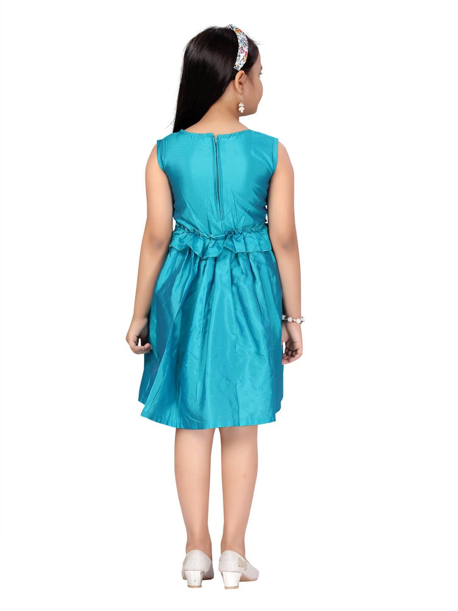 Aarika Kids Blue Solid Frock