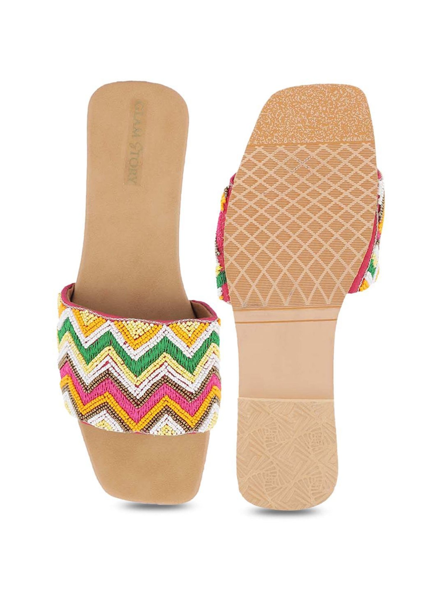 Glam Story Women's Multicolor Ethnic Sandals
