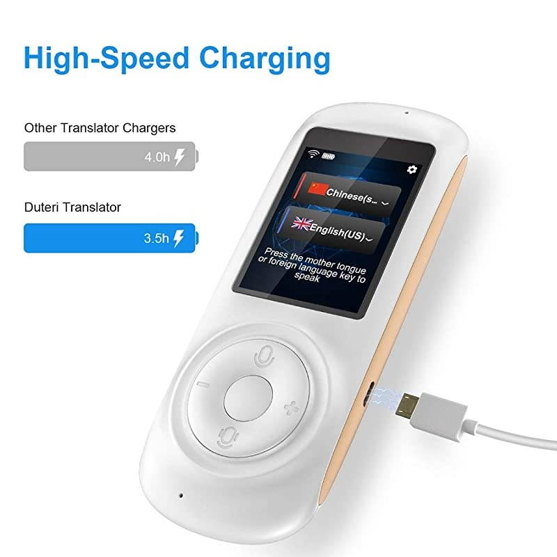 Translator Device Smart Voice Translator with 2.4inch HD Touch Screen Support 70 Languages for Learning Travel Business Shopping
