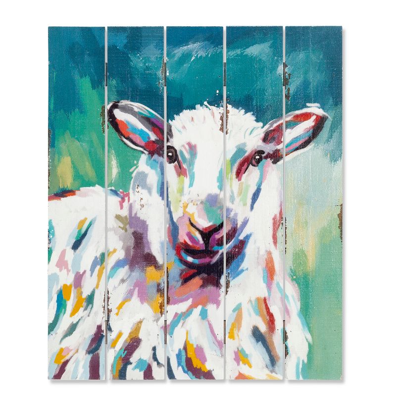 Lone Elm Studios Set of 4 Assorted Style Wooden Farm Animal Wall D&eacute;cor