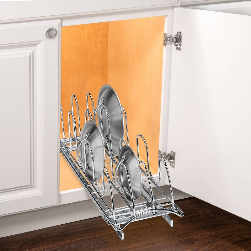 Lynk Professional Slide Out Pan Lid Holder - Pull Out Kitchen Cabinet Organizer Rack