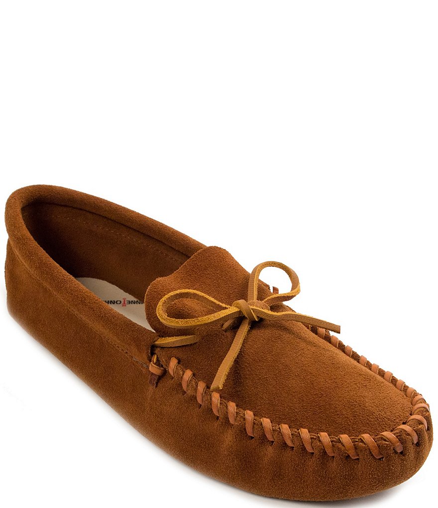 Minnetonka Men's Leather Laced Softsole Slipper