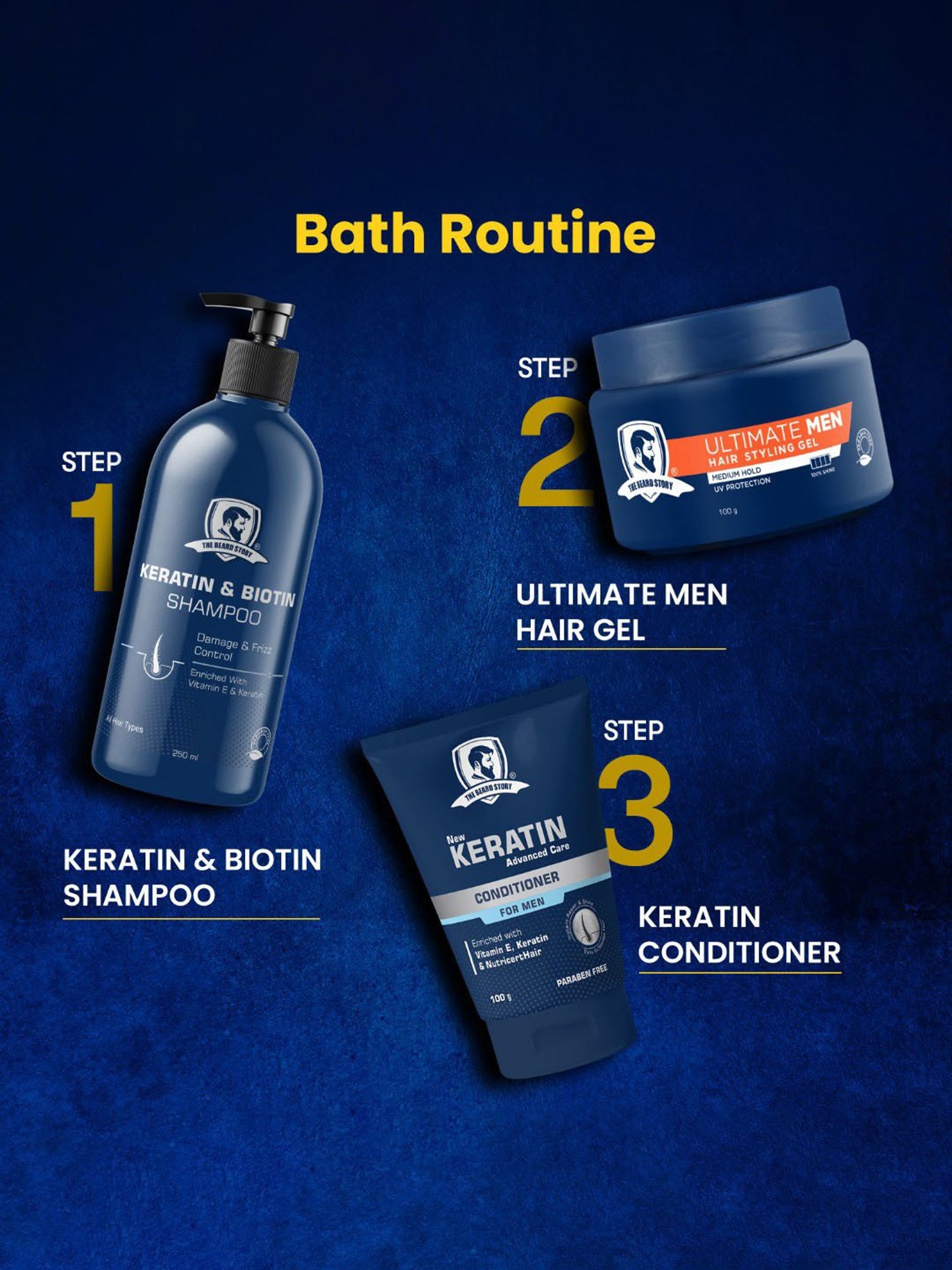 The Beard Story Hair Styling Gel For Medium Hold - 100 gm