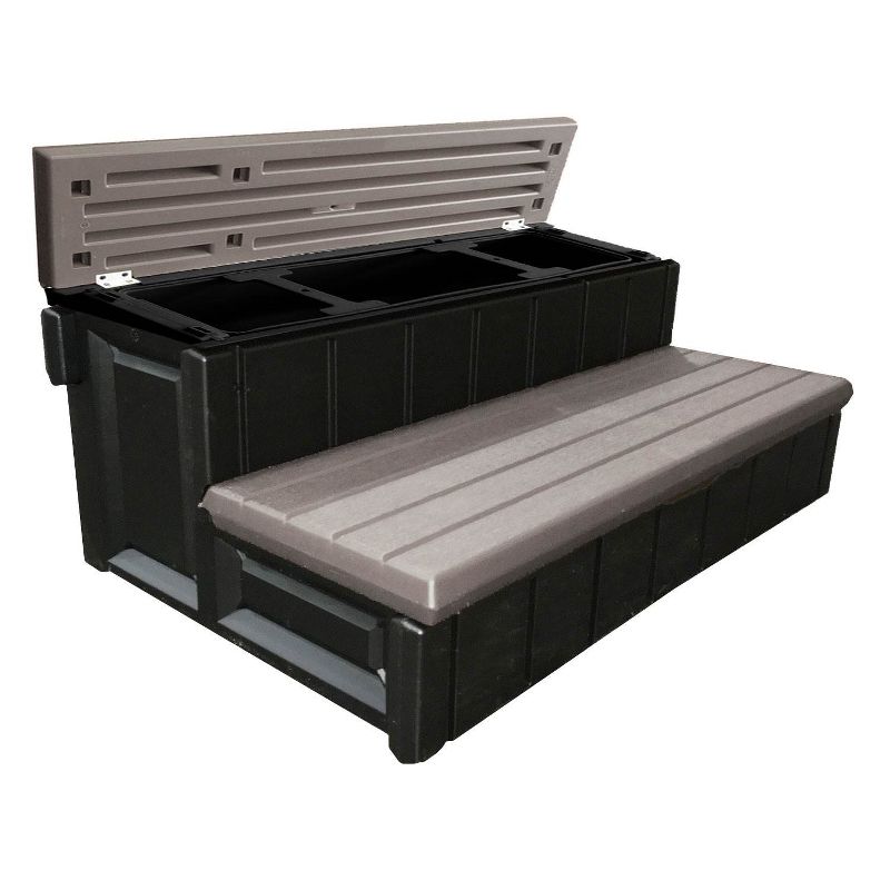 Confer Plastics 36 Inch Resin Spa/Hot Tub Storage Compartment Steps, Portabello