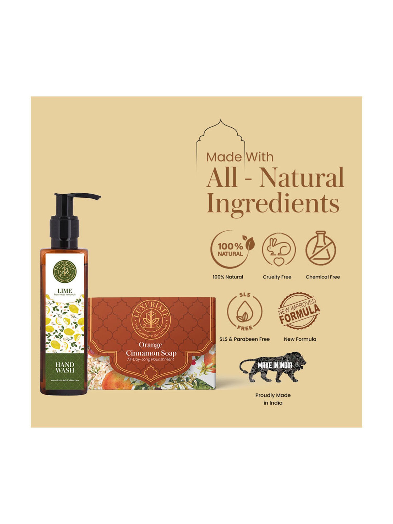 Luxuriate Orange Cinnamon Soap and Lime Hand Wash Combo