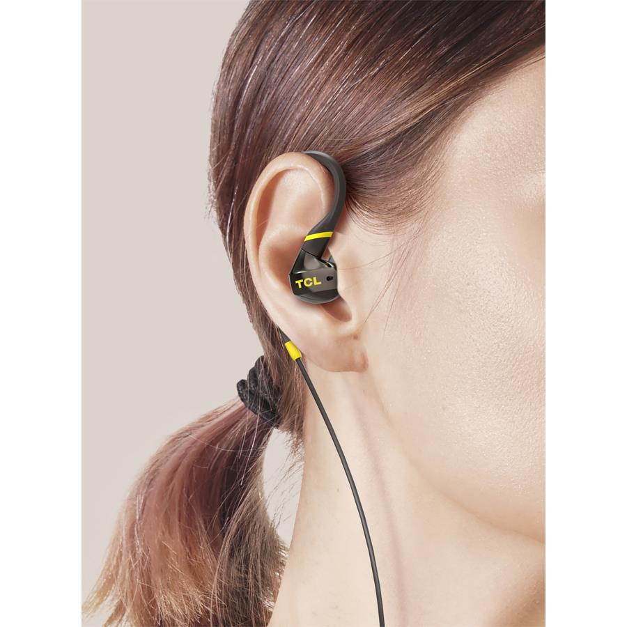 tcl actv100 inear active noise isolating wired headphones with builtin mic  black