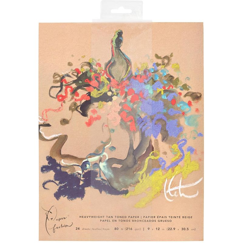 Paper Fashion Heavy Weight Paper Pad 9"X12"-24 Sheets - Tan Toned