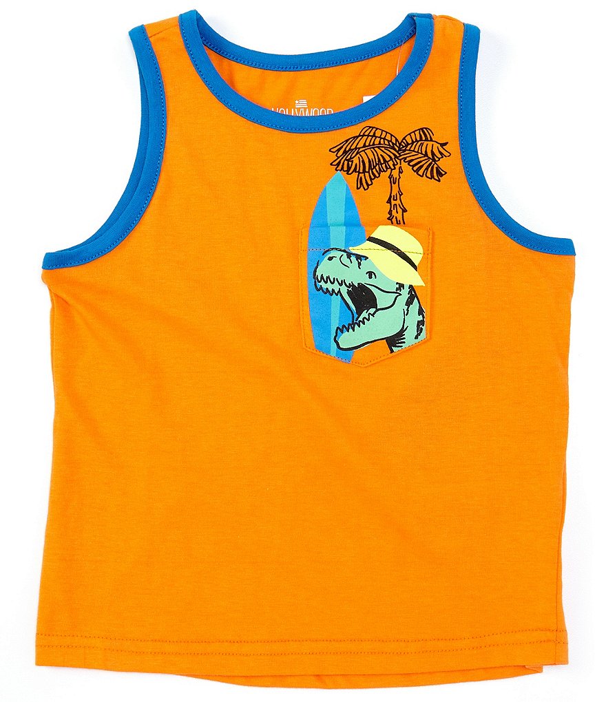 Hollywood Little Boys 4-7 Dino Pocket Tank Top