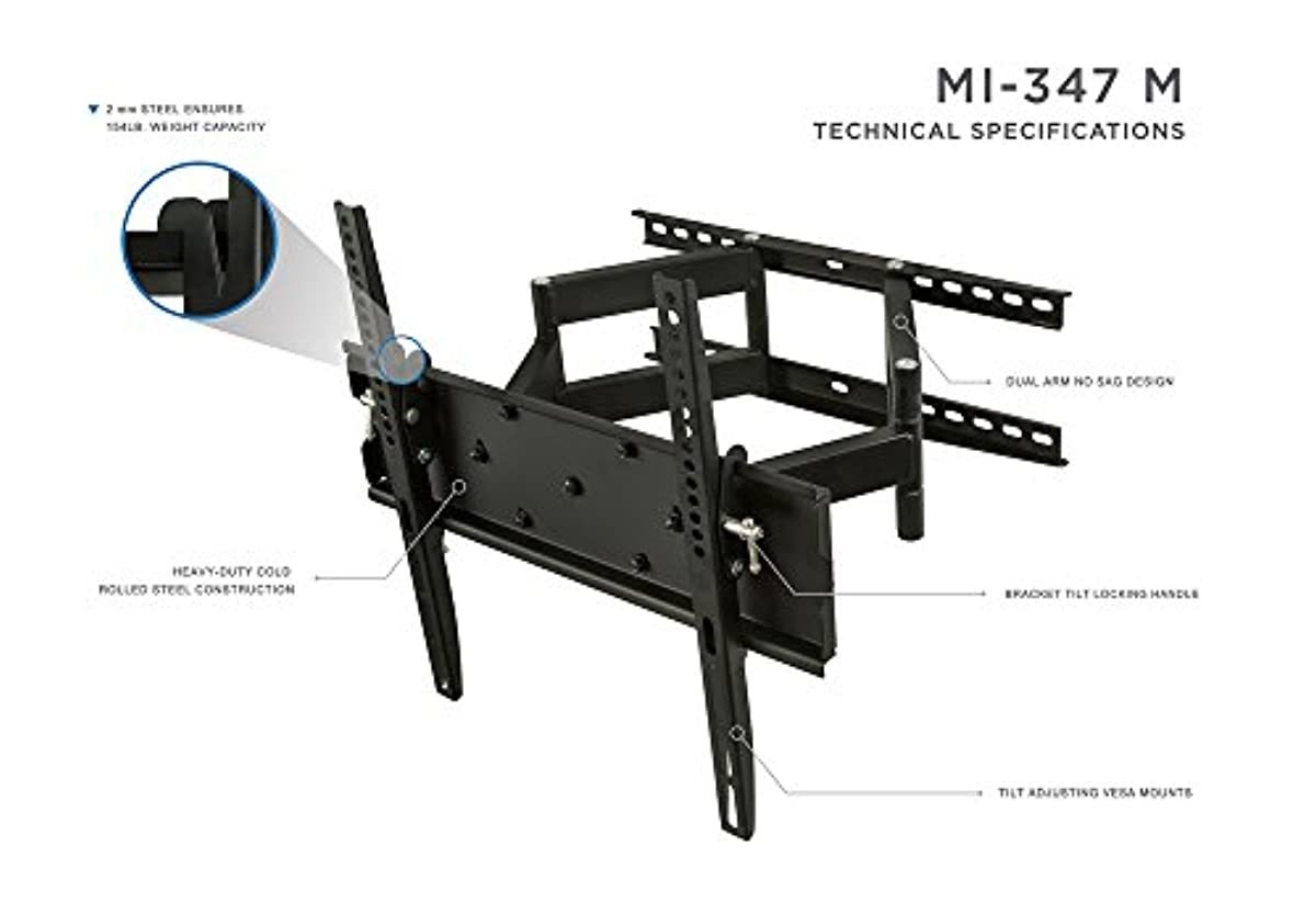 Mount-It! TV Wall Mount Full Motion Swivel and Tilt Dual Arms 32 37 40 42 47 49 50 55 inch TVs, 154 Lbs Weight Capacity, Black