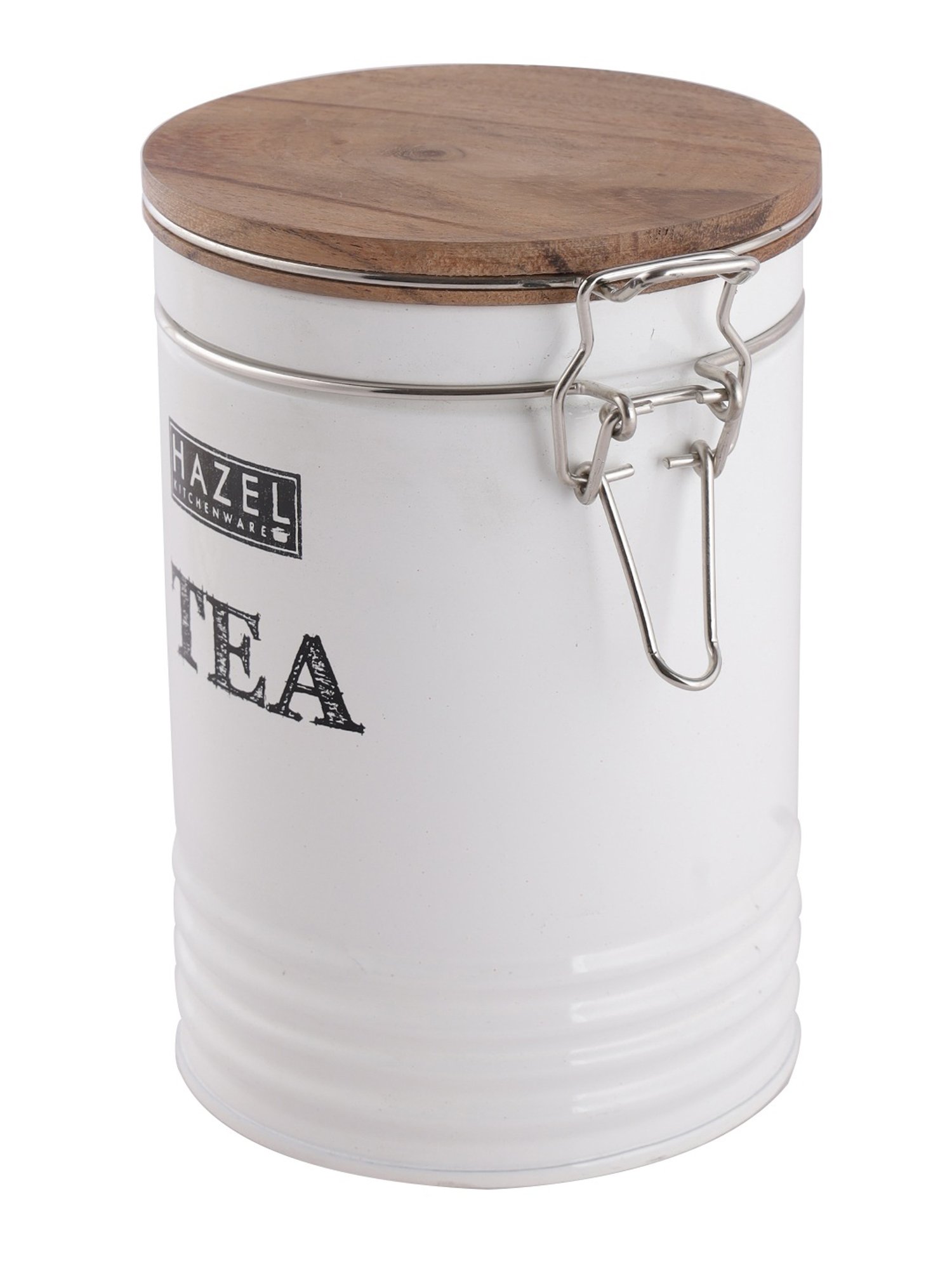 HAZEL White Iron Tea Container with Lid (1.11L)