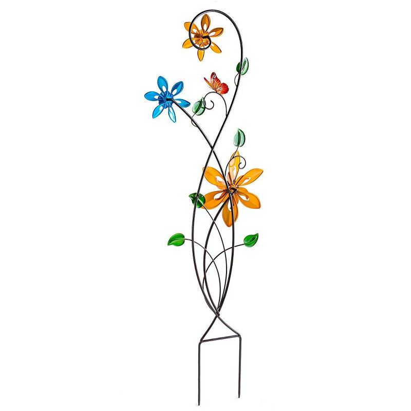 Wind & Weather Colorful Spinning Flowers Garden Stake and Wind Spinner