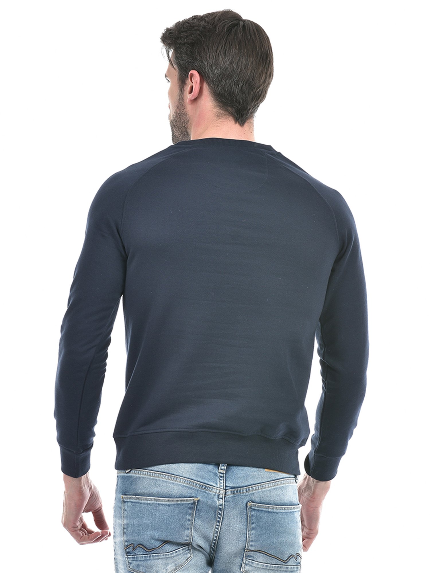Integriti Dark Navy Regular Fit Printed Sweatshirt