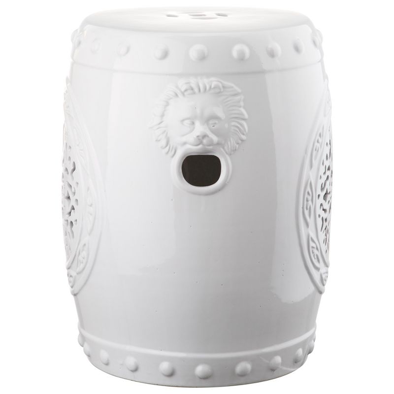 Flower Drum Garden Stool - White  - Safavieh