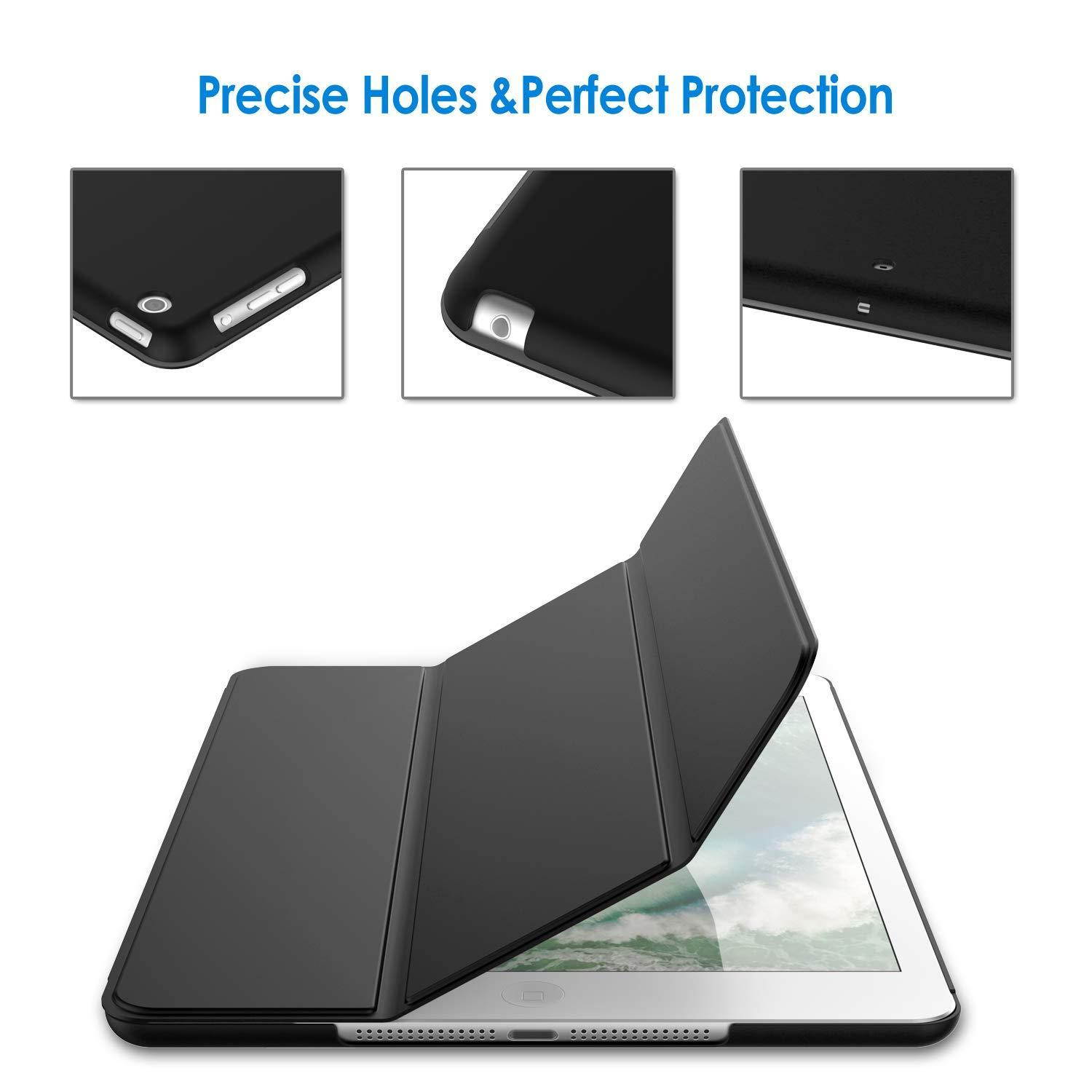 jetech case for apple ipad air 1st edition (not for ipad air 2), smart cover with auto wake/sleep, black