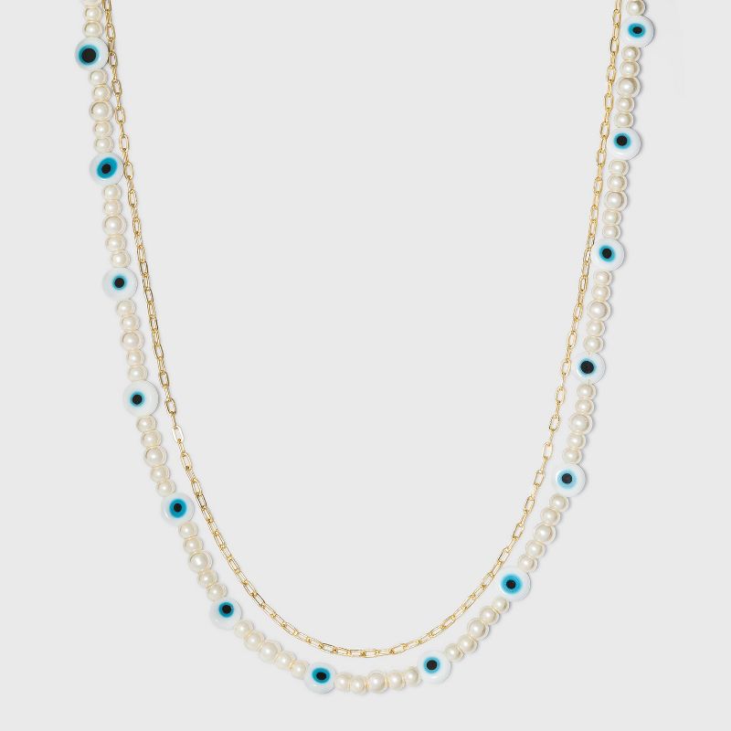 SUGARFIX by BaubleBar Evil Eye Layered Necklace - Turquoise