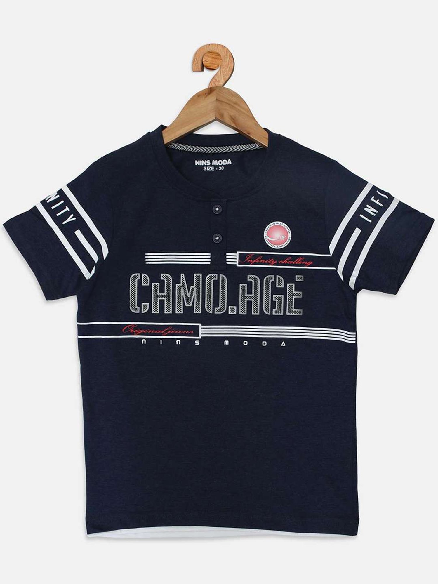 NINS MODA Kids Navy Printed T-Shirt