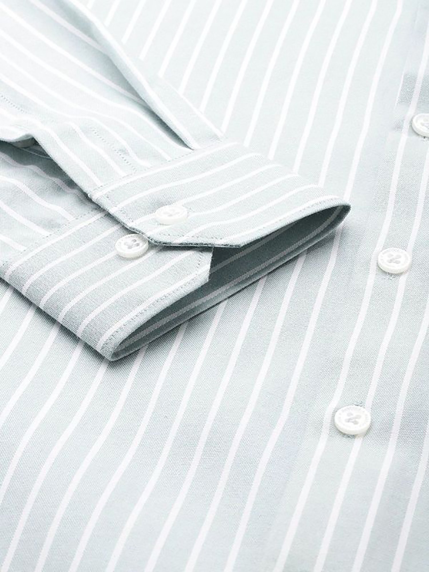 Hancock Green Slim Fit Stripes Shirts