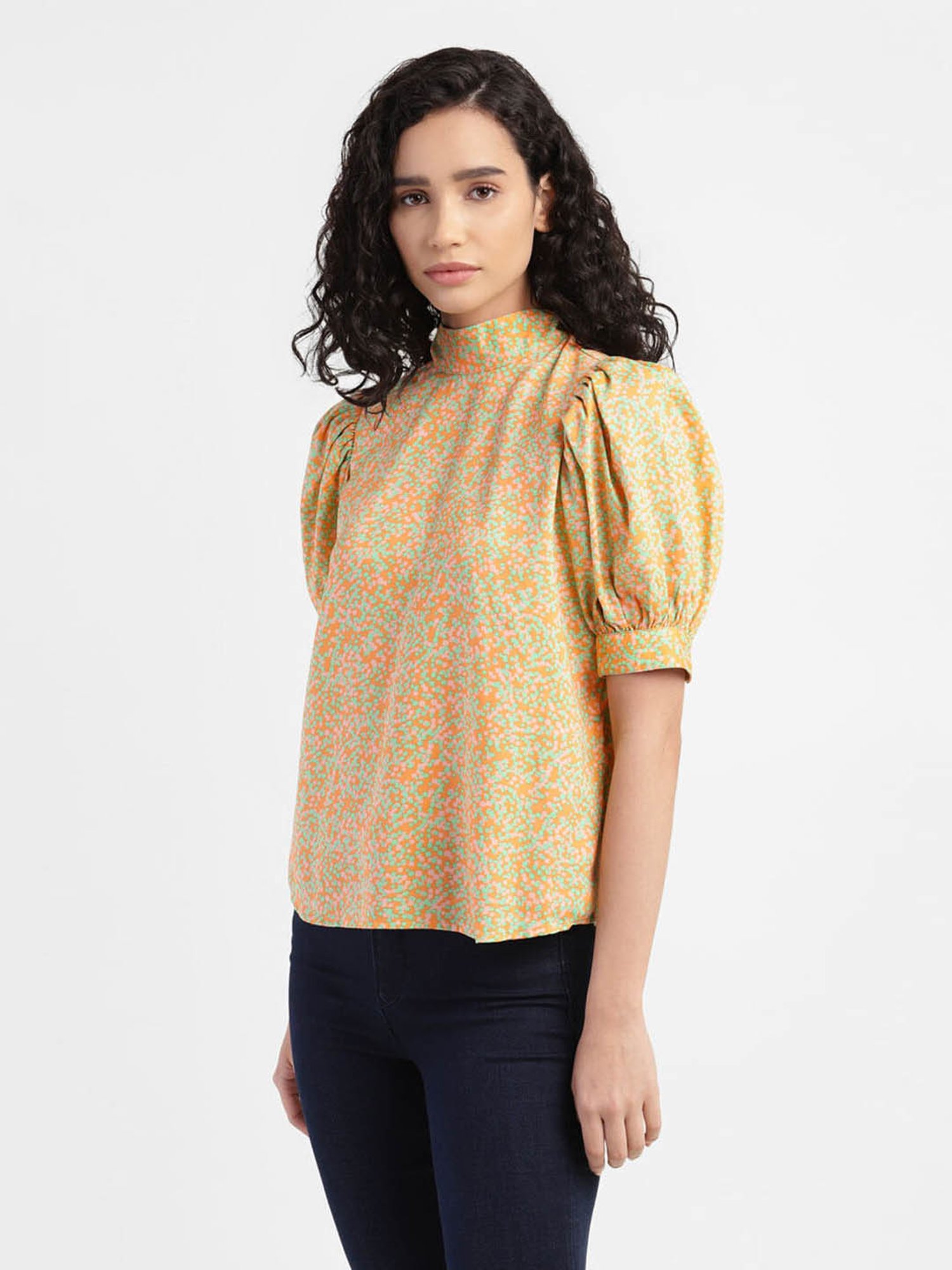 Levi's Orange Printed Top