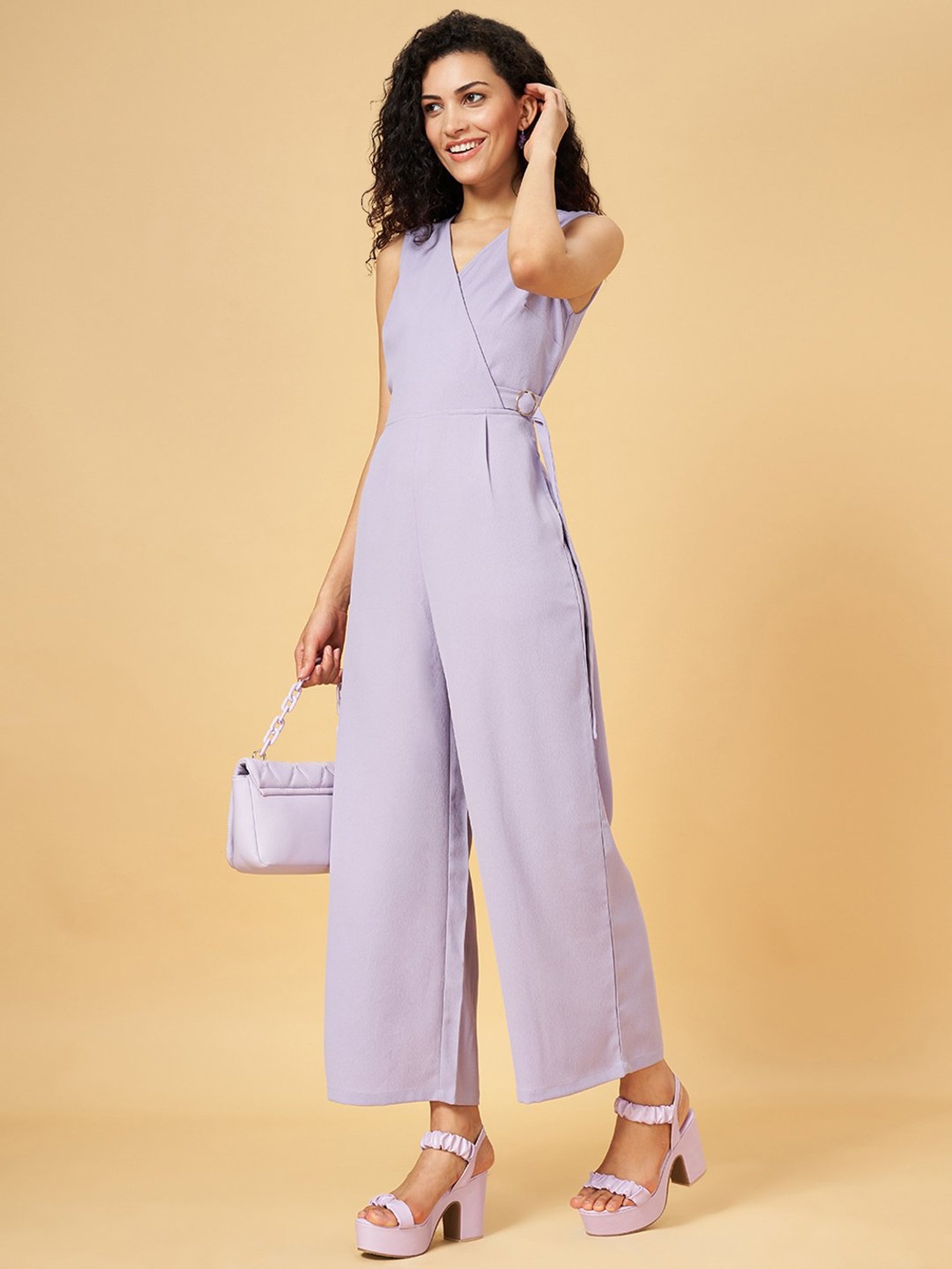 Honey by Pantaloons Lilac Sleeveless Jumpsuit