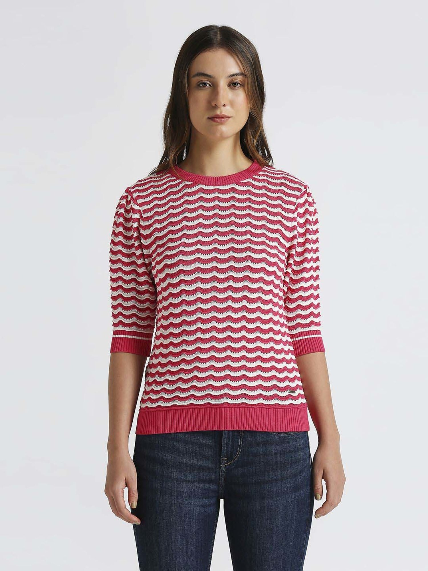 Pepe Jeans Pink Self Pattern Top