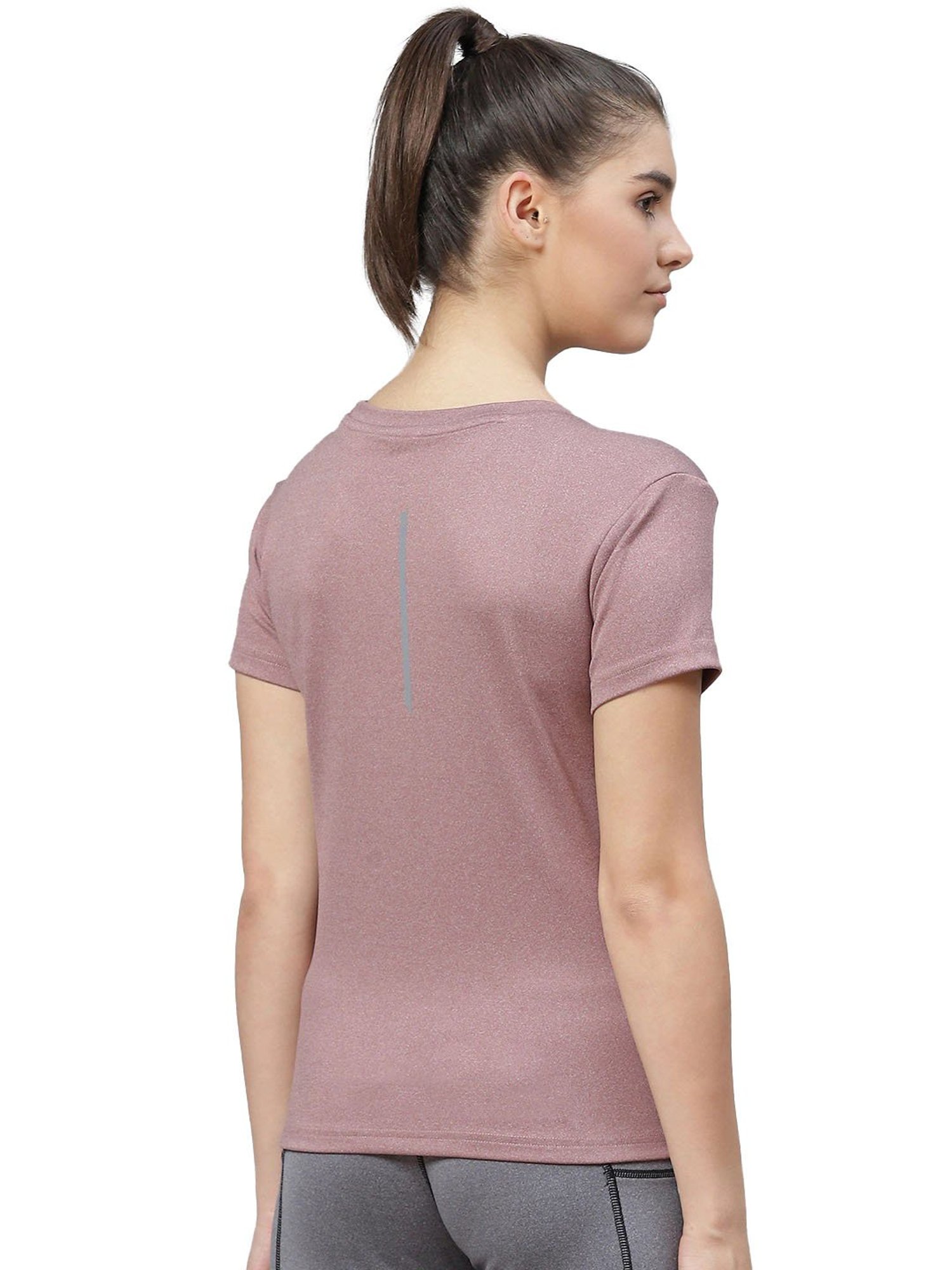 Chkokko Maroon Textured Regular Fit T-Shirt