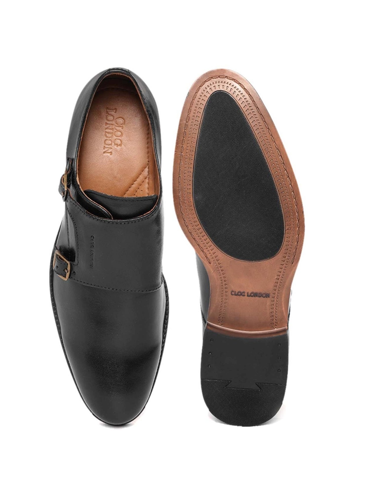 Clog London Men's Black Monk Shoes