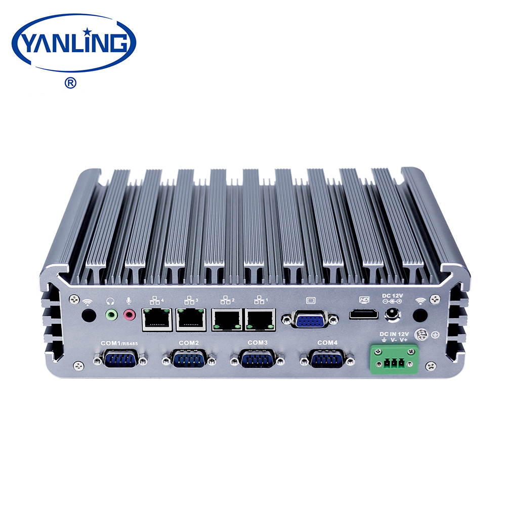 Fanless mini pc industrial computer Intel Core i5 6200U processor RS422 485 mini linux embedded pc for industrial 8GB Ram 128GB SSD